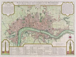 Plan of the Towns of London and Westminster, 1727 by Guillaume Danet